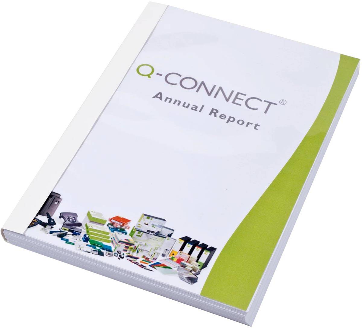 Q-CONNECT thermische omslagen, ft A4, karton met PET cover, rug van 22 mm, pak van 20 stuks, wit