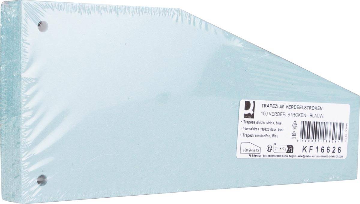 Q-CONNECT trapezium verdeelstroken, pak van 100 stuks, blauw