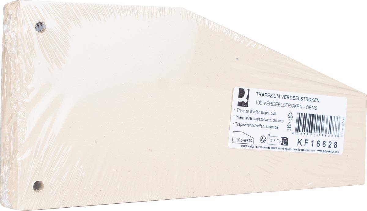 Q-CONNECT trapezium verdeelstroken, pak van 100 stuks, gems