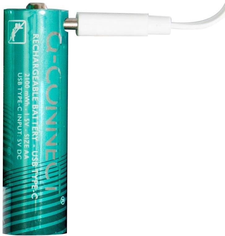 Q-CONNECT USB-C herlaadbare batterijen AA, blister van 4 stuks