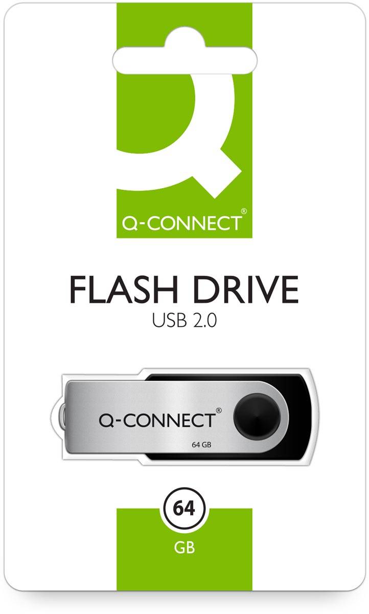 Q-CONNECT USB stick 2.0, zwart, 64 GB