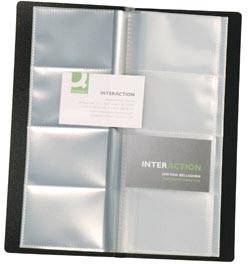 Q-CONNECT visitekaartenmap 11 x 26 cm voor 96 kaarten zwart