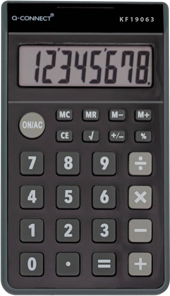 Q-CONNECT zakrekenmachine KF19063, 8 cijfers, zwart