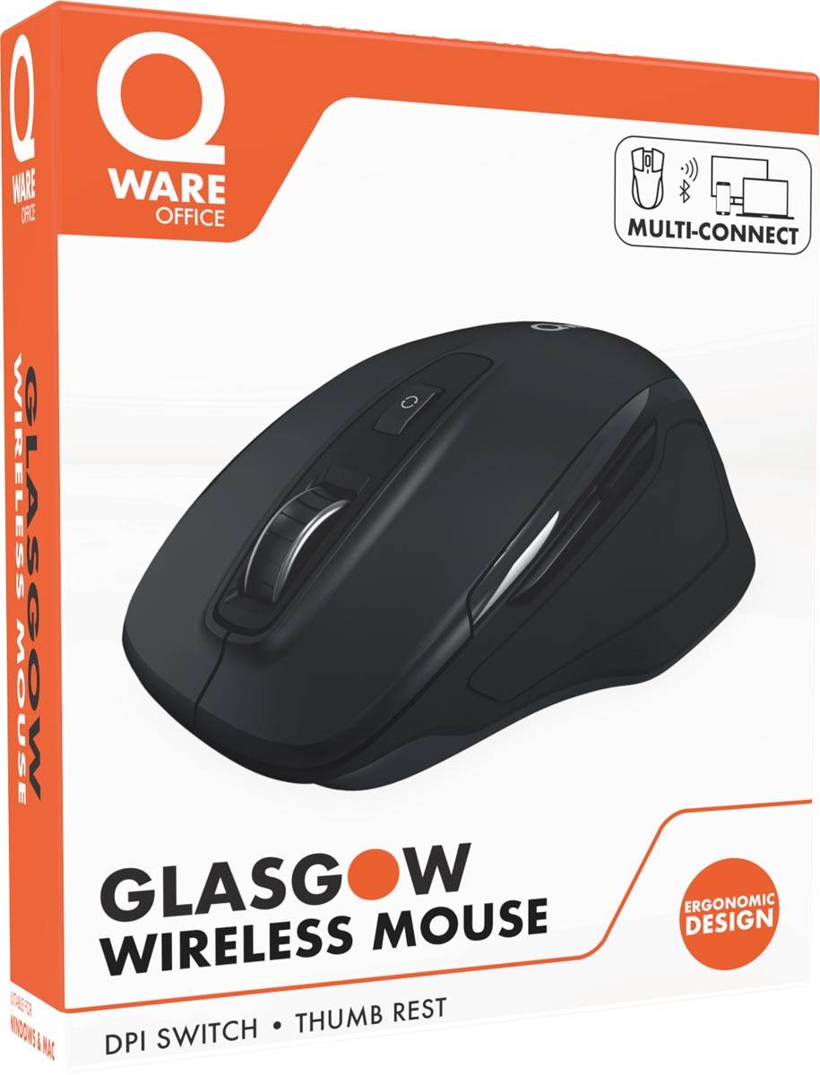 Qware draadloze muis Glasgow, zwart