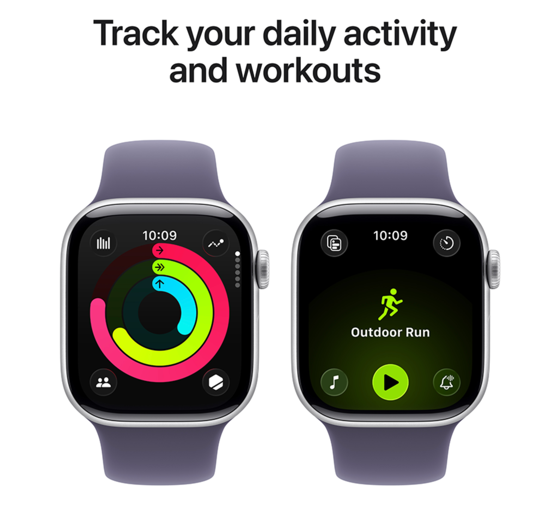 Apple Watch 11 Wifi + 5G - 42mm Silver Aluminium Case with Purple Fog Sport Band - S/M