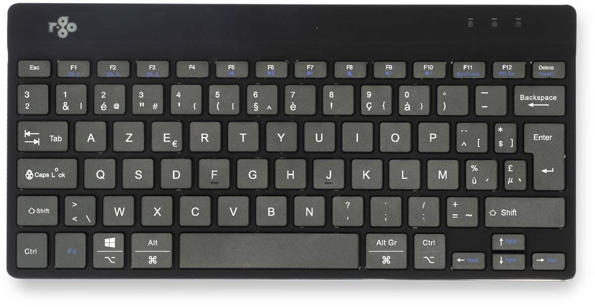 R-Go Compact Break ergonomisch Bluetooth toetsenbord, azerty, zwart