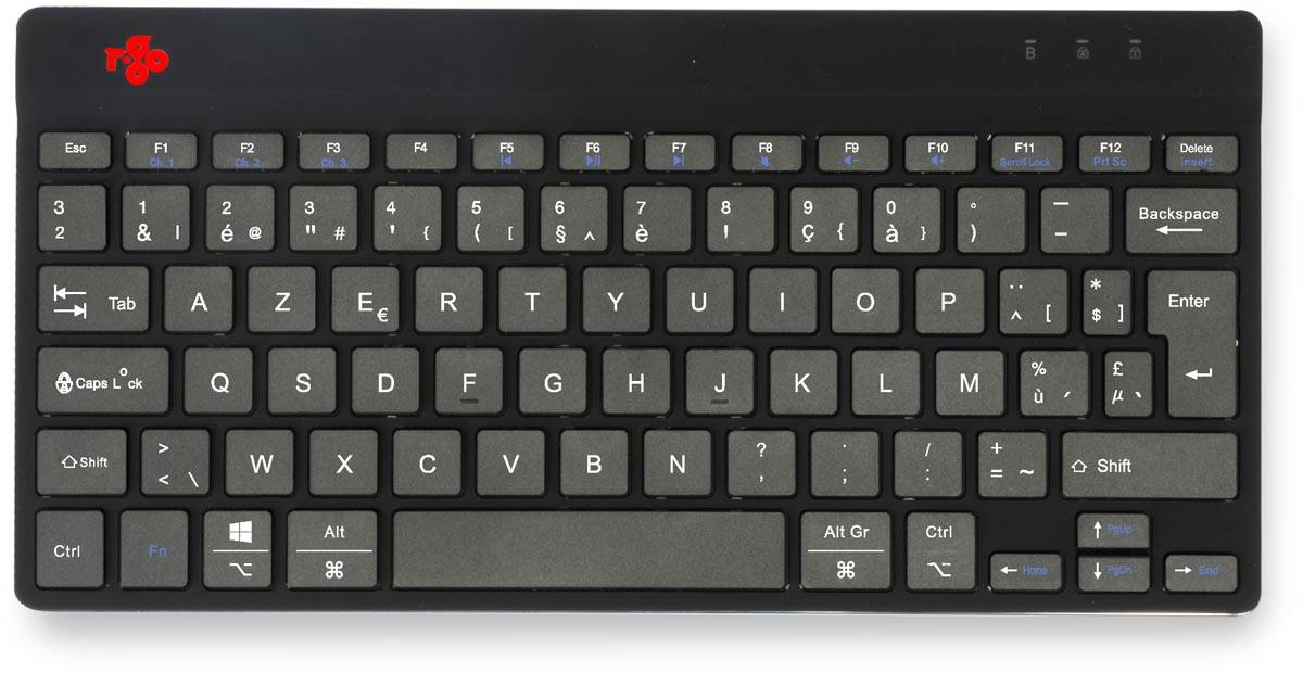 R-Go Compact Break ergonomisch Bluetooth toetsenbord, azerty, zwart