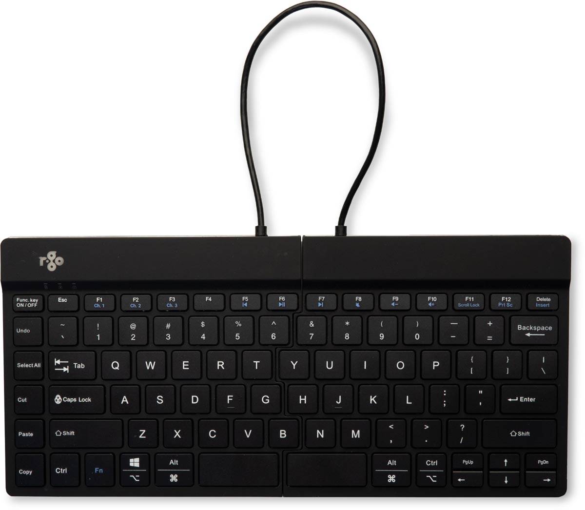 R-Go Split Break ergonomisch Bluetooth toetsenbord, qwerty, zwart