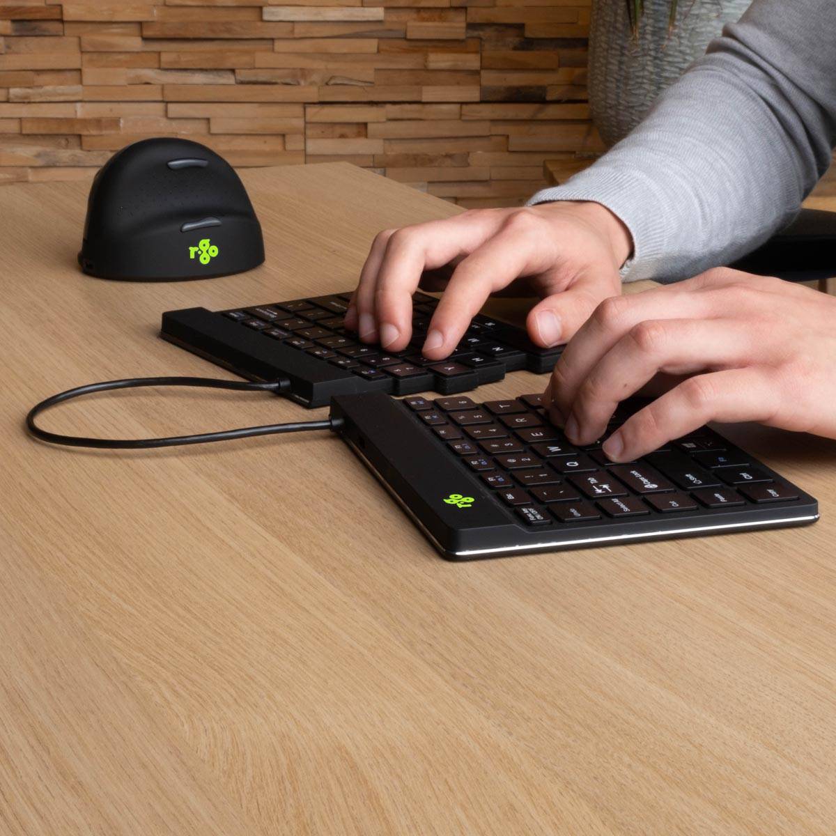 R-Go Split Break ergonomisch Bluetooth toetsenbord, qwerty, zwart