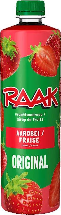 Raak siroop aardbei, fles van 75 cl