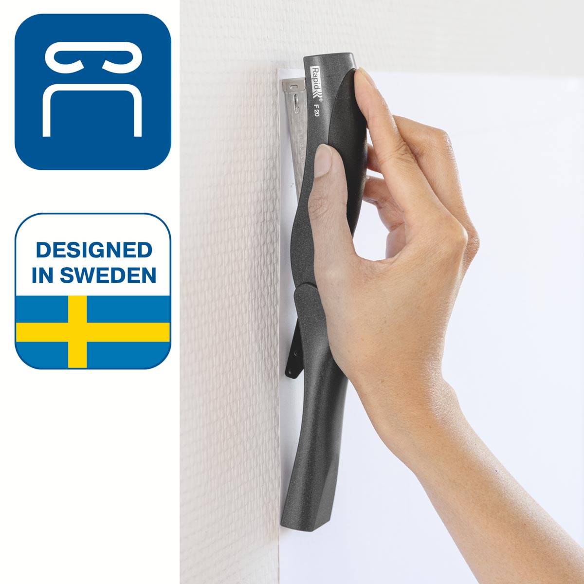 Rapid Fashion Ultimate StandUp nietmachine F20, niet 20 vel, voor nietjes 24/6 en 26/6, zwart