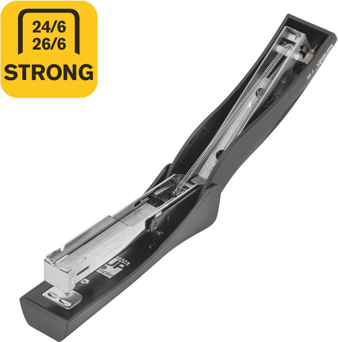 Rapid Fashion Ultimate StandUp nietmachine F20, niet 20 vel, voor nietjes 24/6 en 26/6, zwart