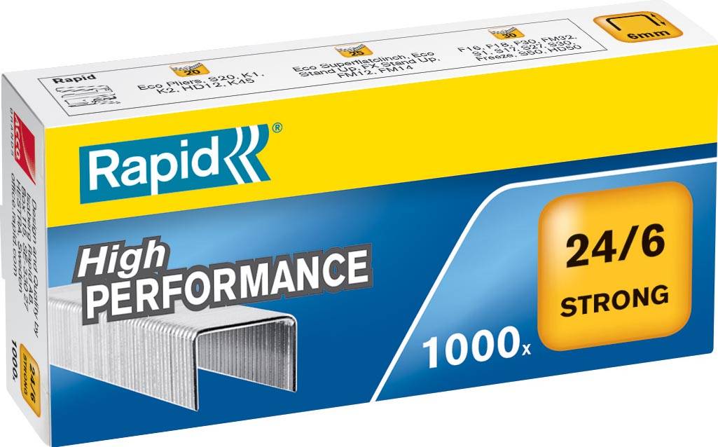 Rapid Nietjes 24/6, gegalvaniseerd, strong, doos van 1.000 nietjes
