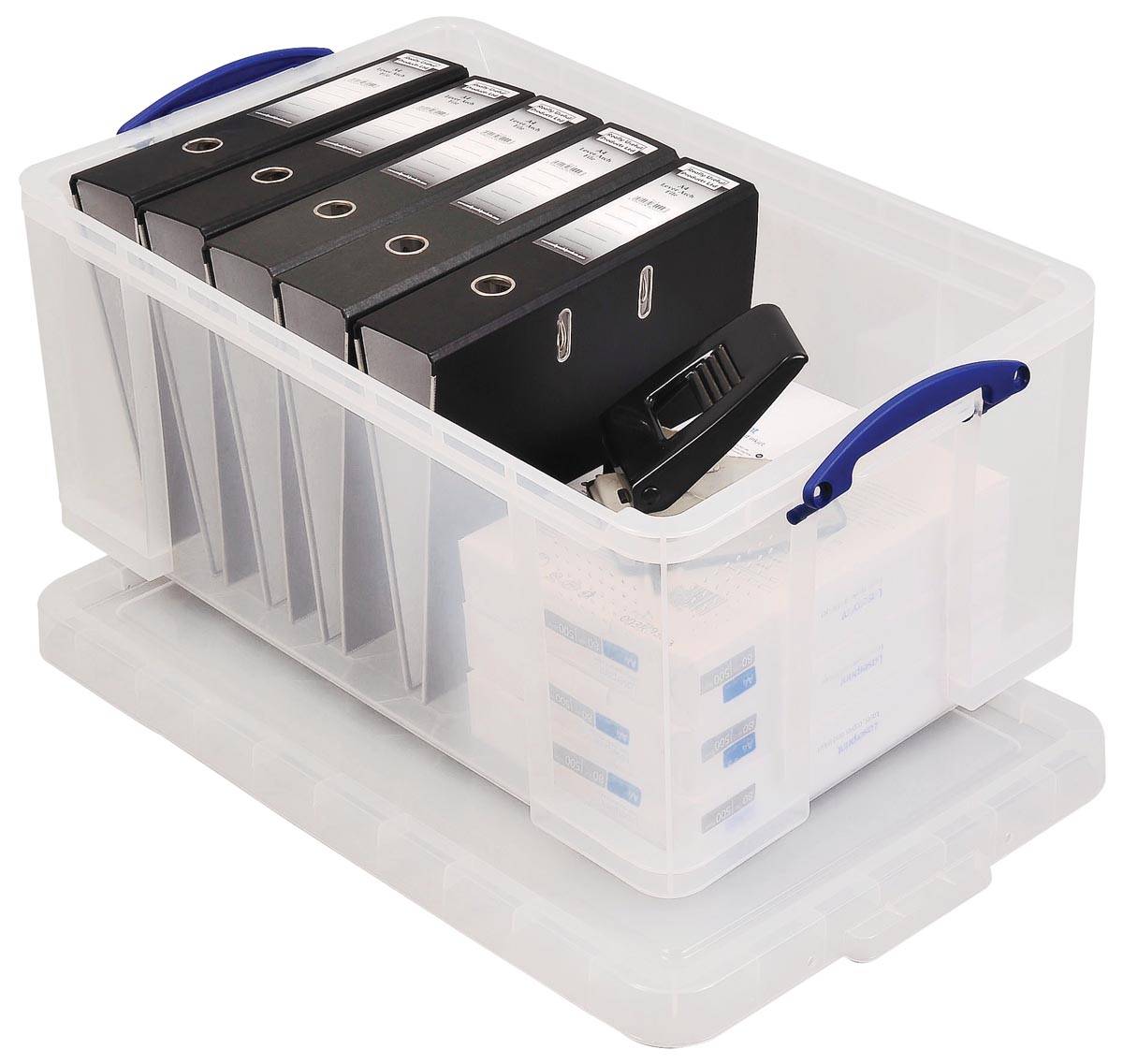 Really Useful Box 64 liter, transparant, per stuk verpakt in karton
