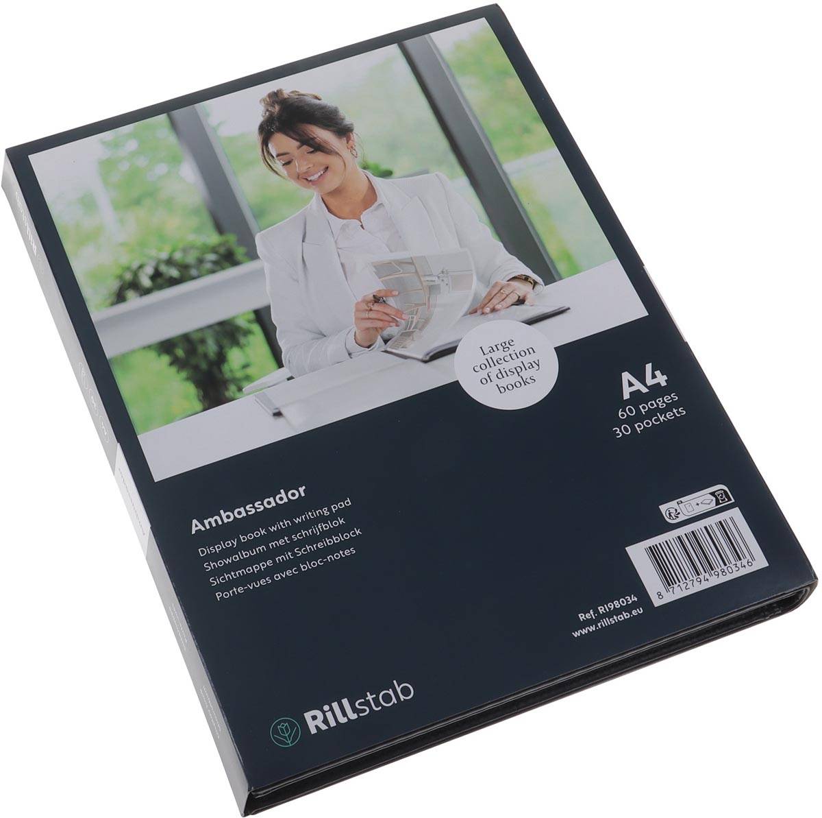 Rillstab showalbum Ambassador, zwart, ft A4, 30 tassen