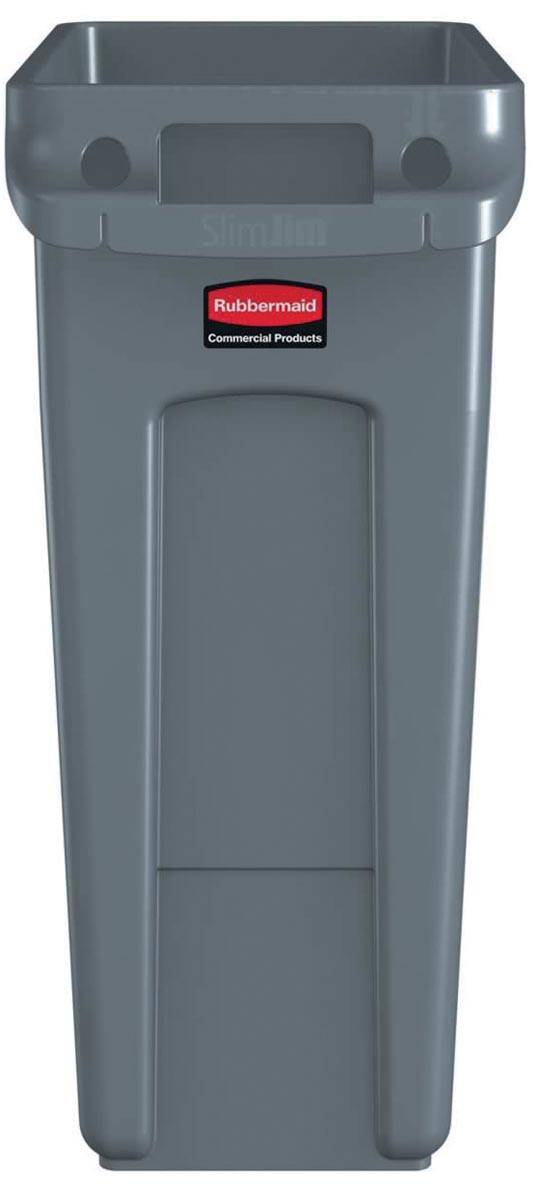 Rubbermaid afvalcontainer Slim Jim, 60 liter, grijs