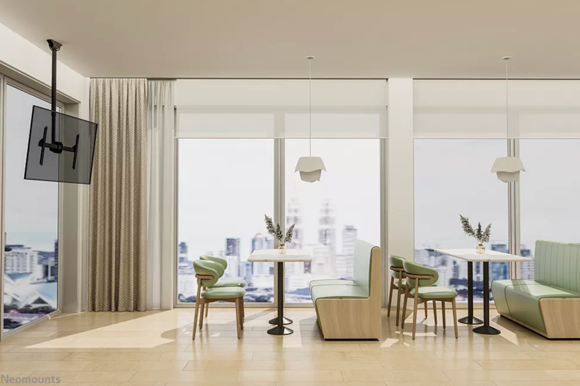 Neomounts CL35-440BL16L Monitor/TV-beugel plafond 37-70" - h 106-156 cm