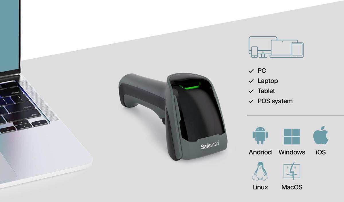 Safescan barcodescanner 350-BT, draadloos