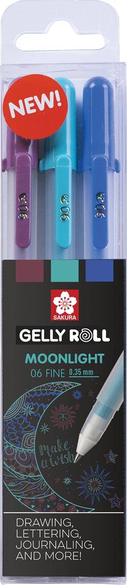 Sakura roller Gelly Roll Moonlight, etui van 3 stuks Galaxy
