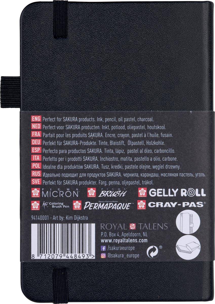 Sakura schetsboek, 80 vel, 140 g/m², ft 9 x 14 cm, wit papier