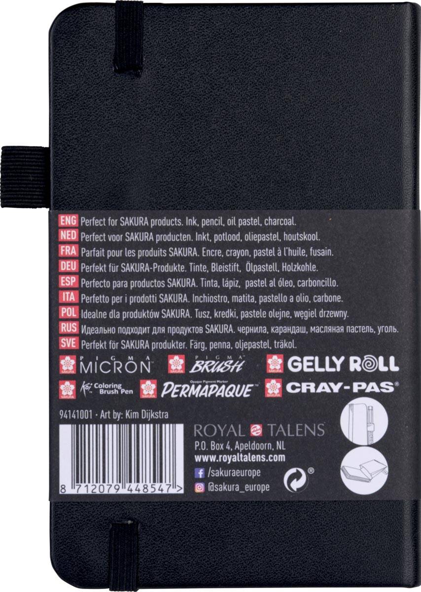 Sakura schetsboek, 80 vel, 140 g/m², ft 9 x 14 cm, zwart papier