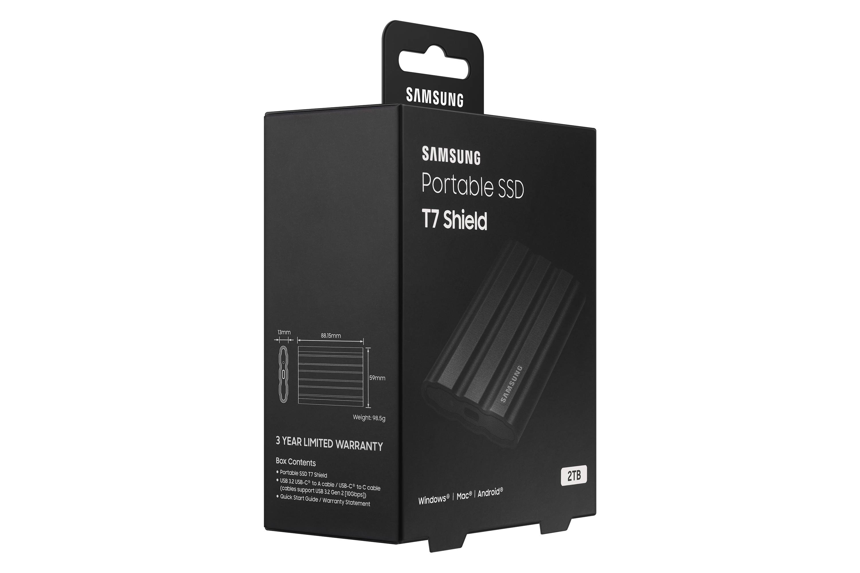 Samsung MU-PE2T0S 2 TB USB Type-C 3.2 Gen 2 (3.1 Gen 2) Zwart