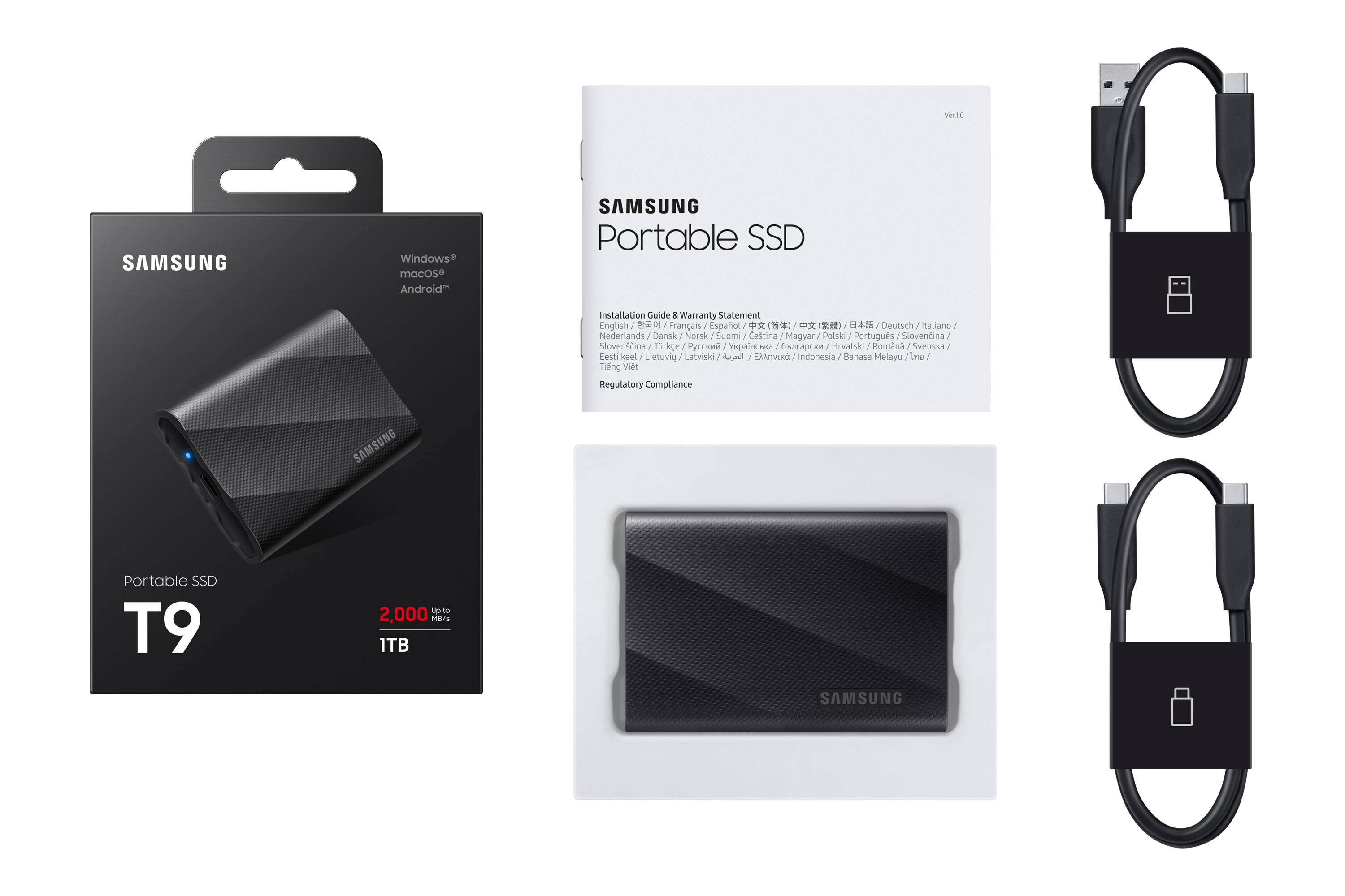 Samsung MU-PG1T0B 1 TB USB Type-C 3.2 Gen 2 (3.1 Gen 2) Zwart
