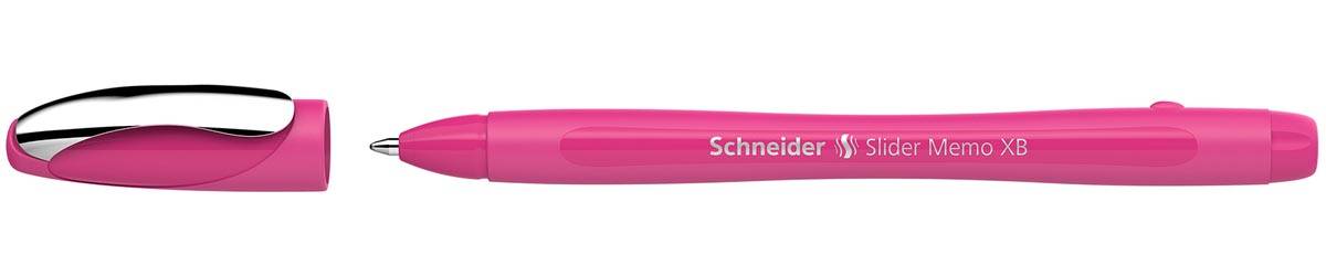 Schneider balpen Slider Memo Colour Edition, extra breed, blauwe inkt, power pink