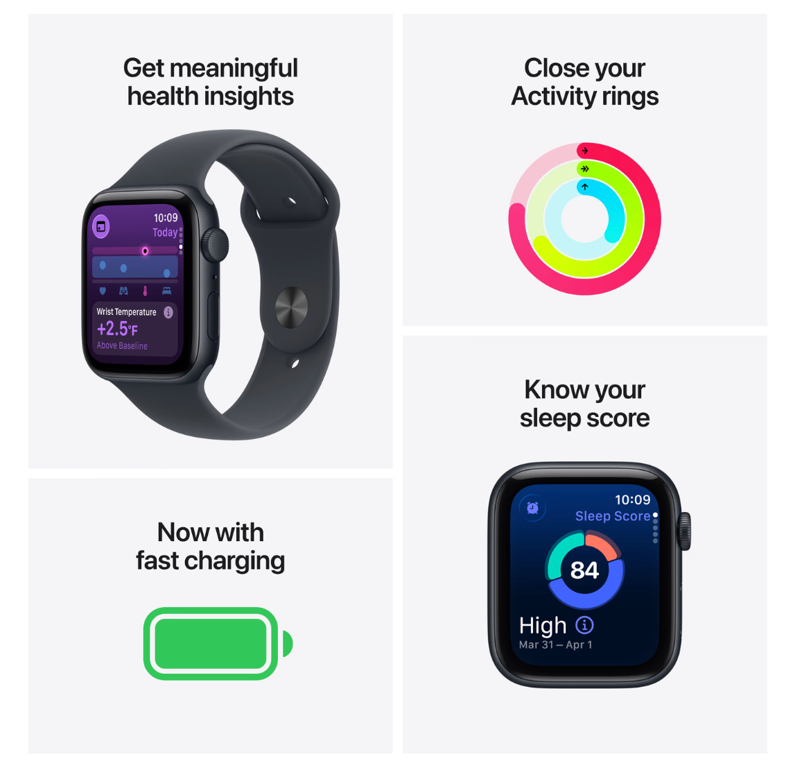 Apple Watch SE (2025) 44mm Starlight Sportband S/M