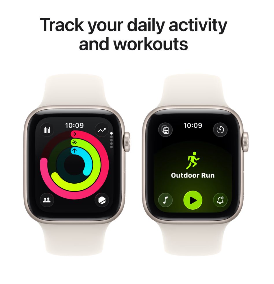 Apple Watch SE (2025) 44mm Starlight Sportband S/M