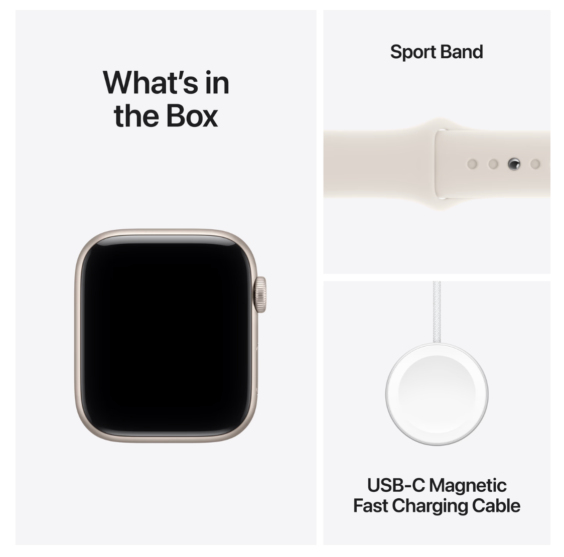 Apple Watch SE (2025) 44mm Starlight Sportband S/M