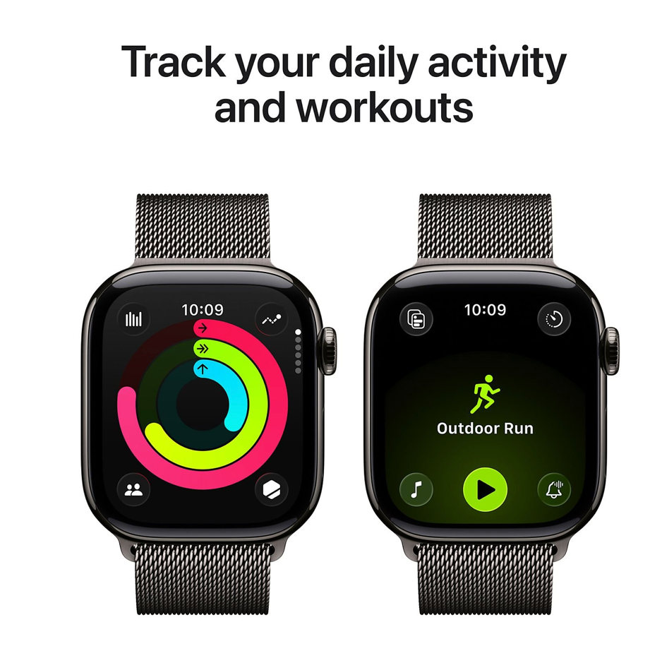 Apple Watch Series 11 GPS + Cellular - 42mm Titanium Case - Milanese Loop Smartwatch Slate