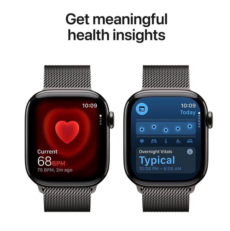 Apple Watch Series 11 GPS + Cellular - 42mm Titanium Case - Milanese Loop Smartwatch Slate