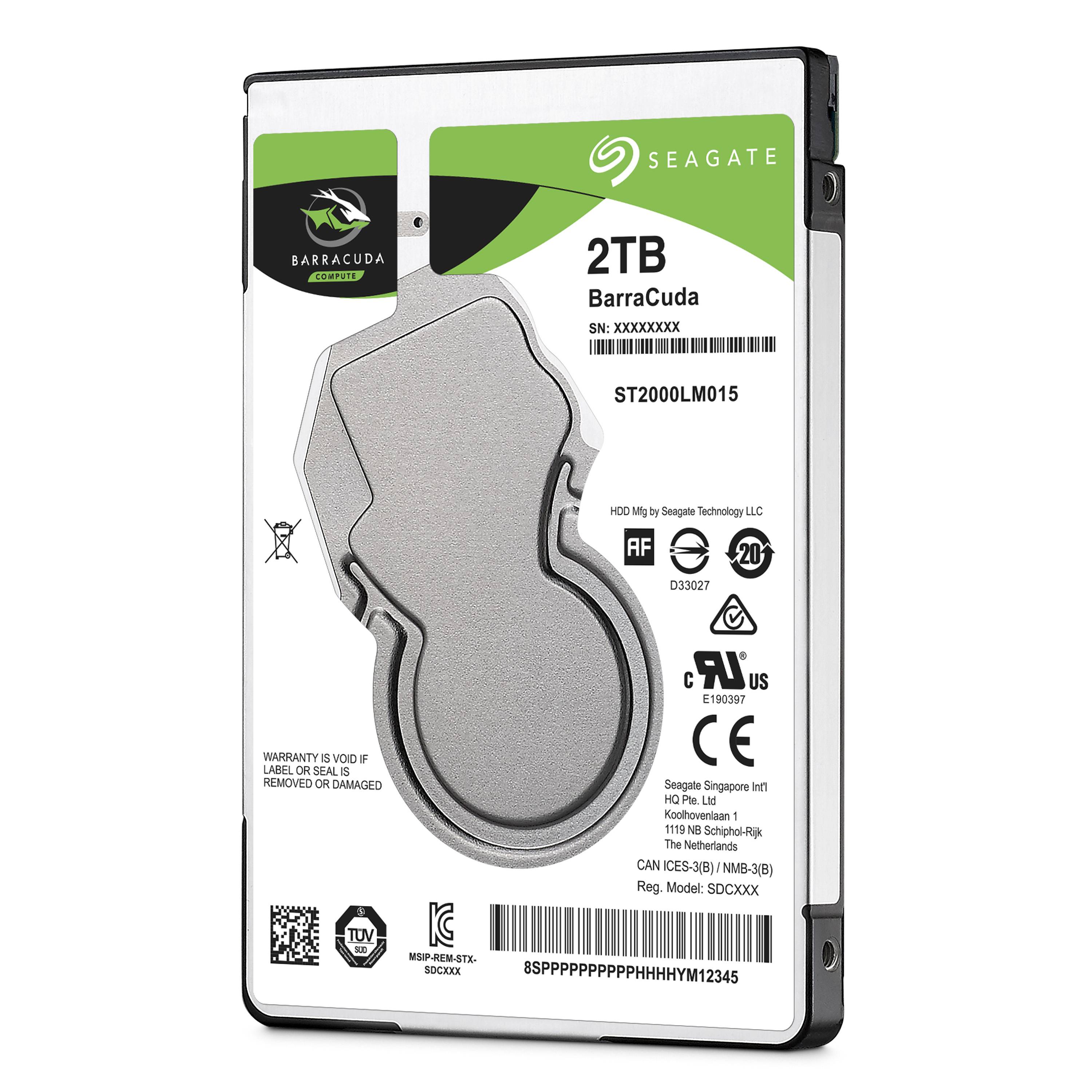 Seagate Barracuda 2.5" interne harde schijf 2 TB 5400 RPM 128 MB 2.5" SATA III