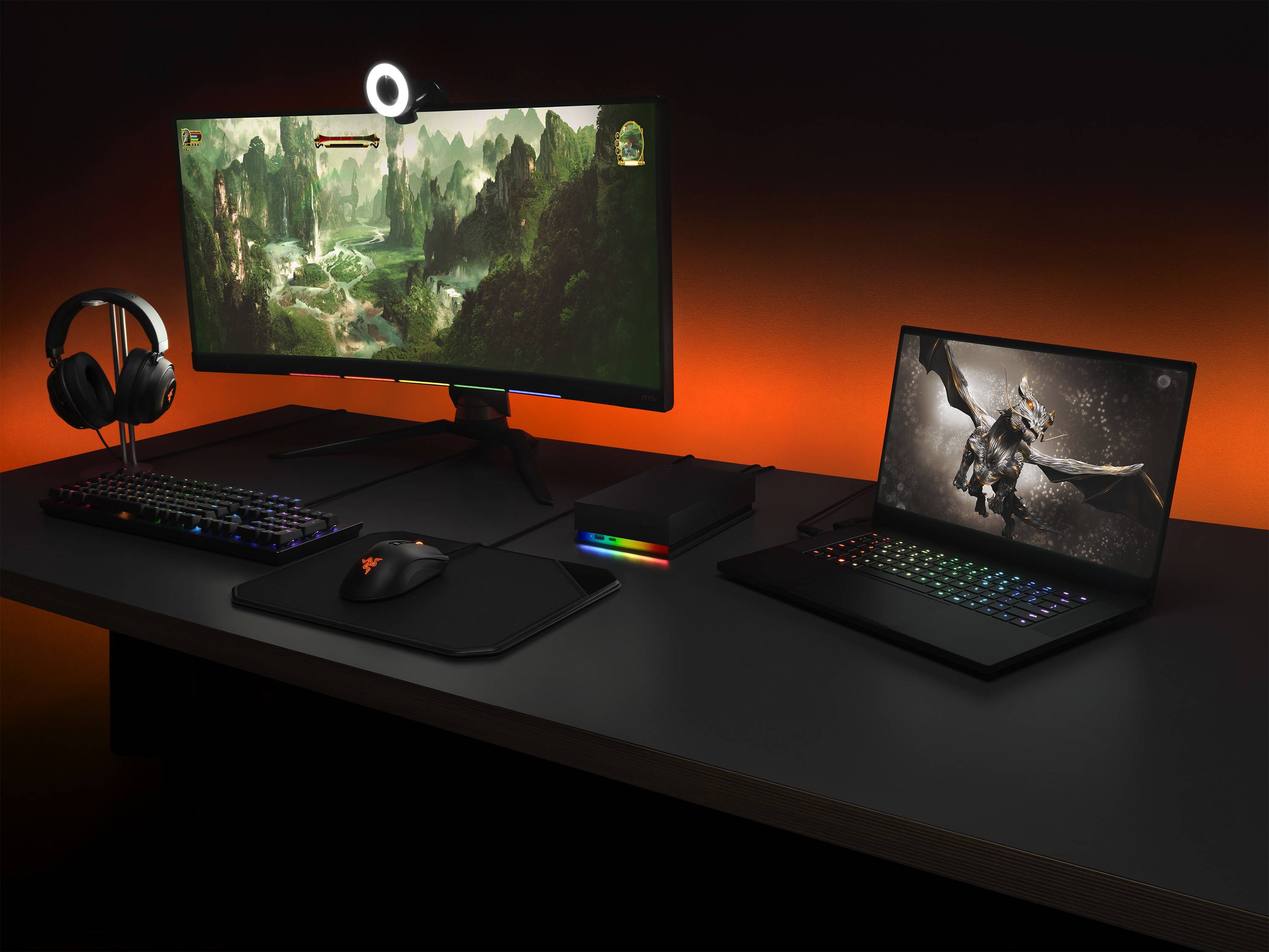 Seagate FireCuda Gaming Hub externe harde schijf 8 TB Micro-USB B / USB Type-A / USB Type-C 3.2 Gen 1 (3.1 Gen 1) Zwart