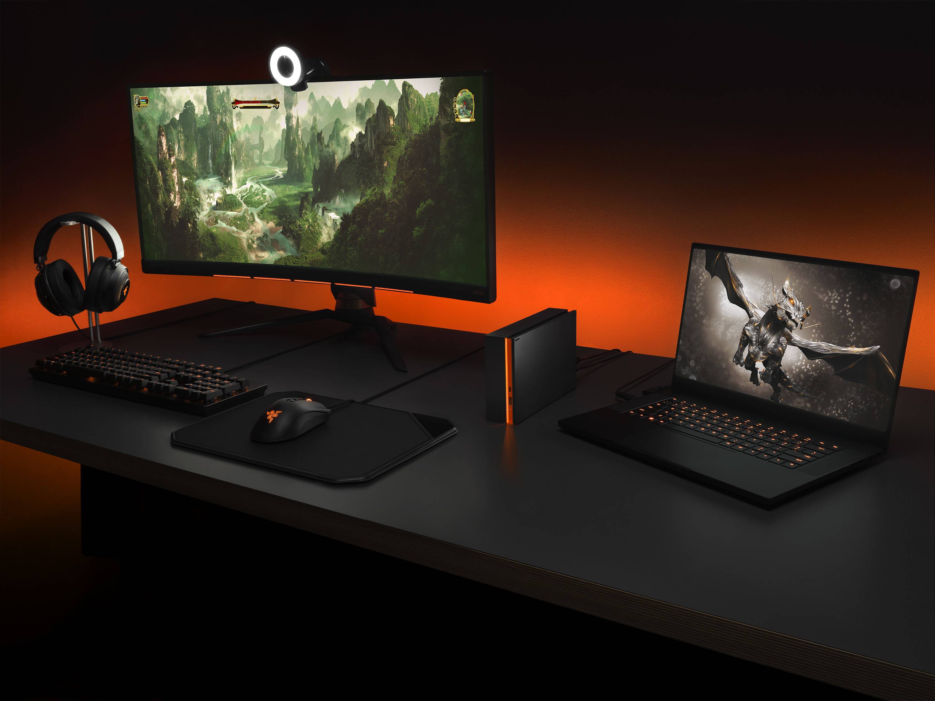 Seagate FireCuda Gaming Hub externe harde schijf 8 TB Micro-USB B / USB Type-A / USB Type-C 3.2 Gen 1 (3.1 Gen 1) Zwart