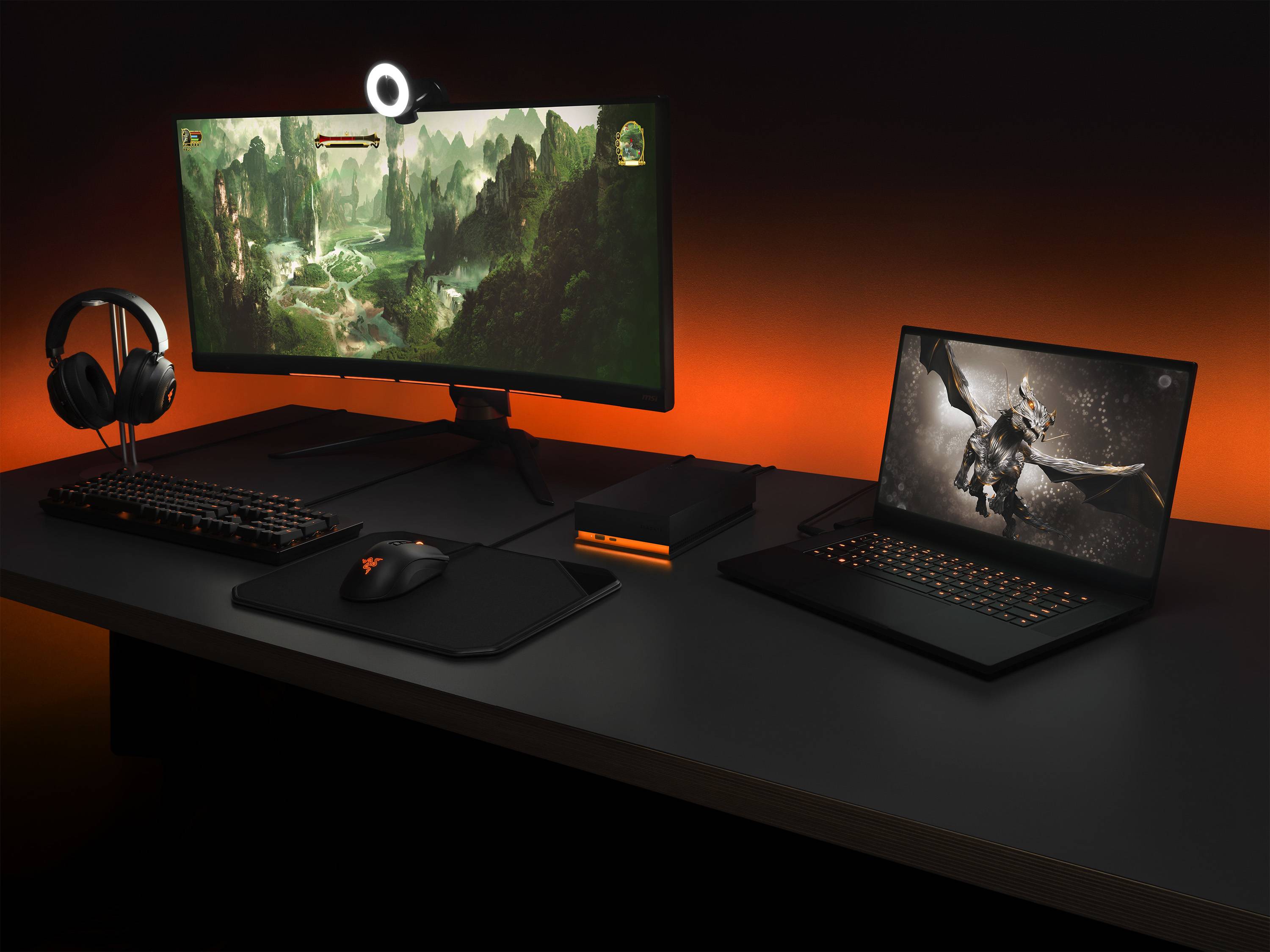 Seagate FireCuda Gaming Hub externe harde schijf 8 TB Micro-USB B / USB Type-A / USB Type-C 3.2 Gen 1 (3.1 Gen 1) Zwart