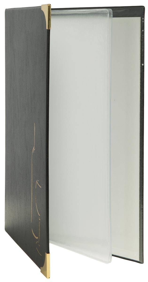 Securit menukaart Basic ft A4, zwart