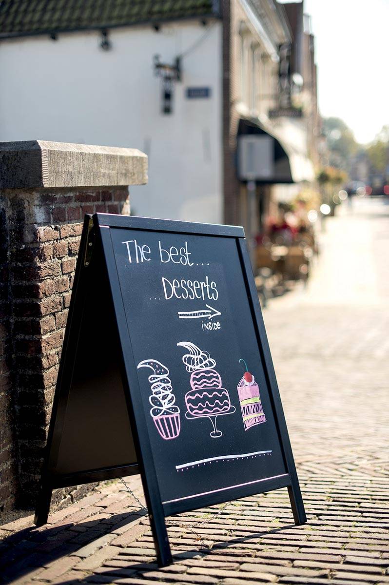 Securit stoepbord Woody zwart ft 55 x 85 cm