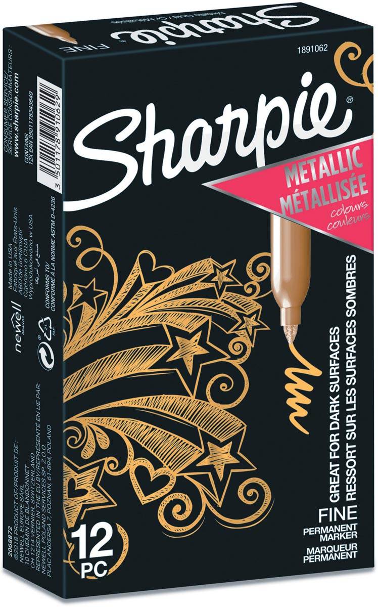 Sharpie permanente marker metallic, fijne punt, goud