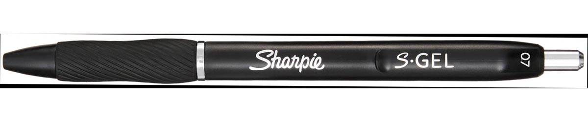 Sharpie S-gel roller, medium punt, blister van 3 stuks, zwart