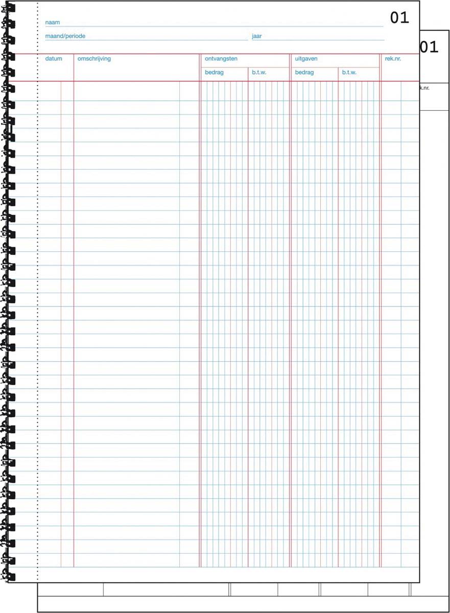 Sigel Expres kasboek met btw kolom, ft A4, Nederlandstalig, dupli (50 x 2 vel)