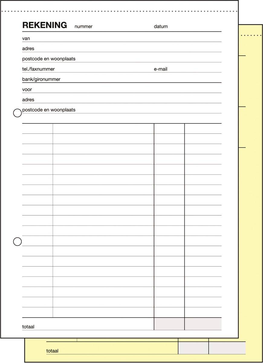 Sigel Expres rekeningblokken, ft A5, Nederlands, dupli (50 x 2 vel)