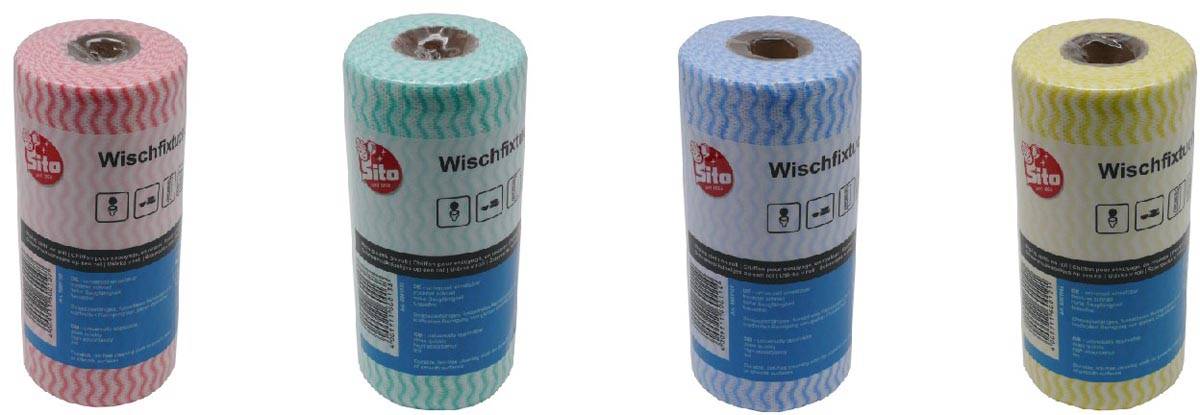 Sito reinigingsdoekjes op rol ft 18 x 35 cm, geassorteerde kleuren, rol van 50 stuks