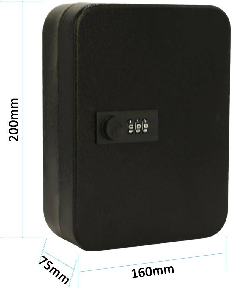 Sleutelkast met combinatieslot, voor 20 sleutels, zwart