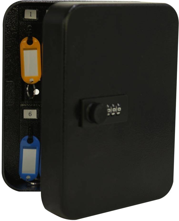 Sleutelkast met combinatieslot, voor 20 sleutels, zwart