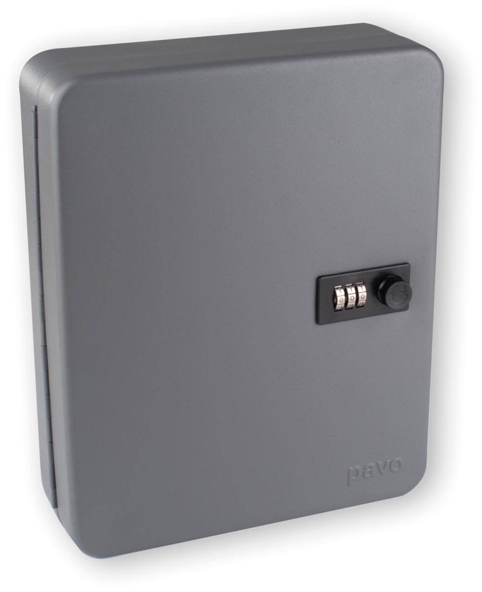 Sleutelkast voor 36 Sleutelhangers met combinatieslot, ft 8 x 24 x 30  cm, Donkergrijs