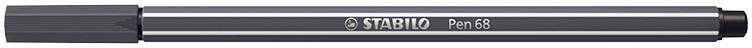 STABILO Pen 68 viltstift, zwartgrijs