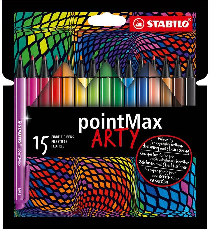 STABILO PointMax viltstift ARTY, etui van 15 stuks, assorti
