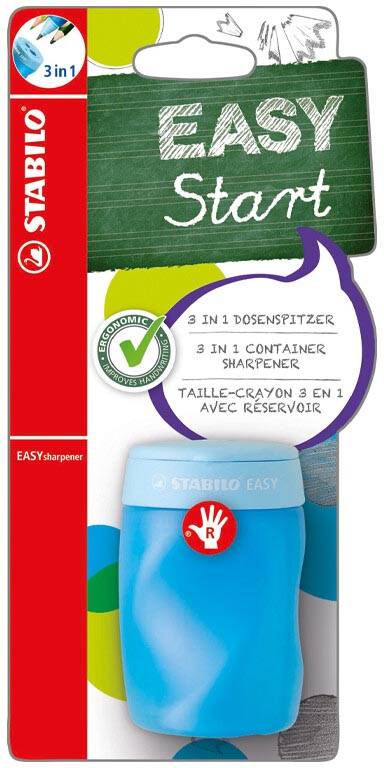 STABILO potloodslijper EASYsharpener 3in1, voor linkshandigen, blauw